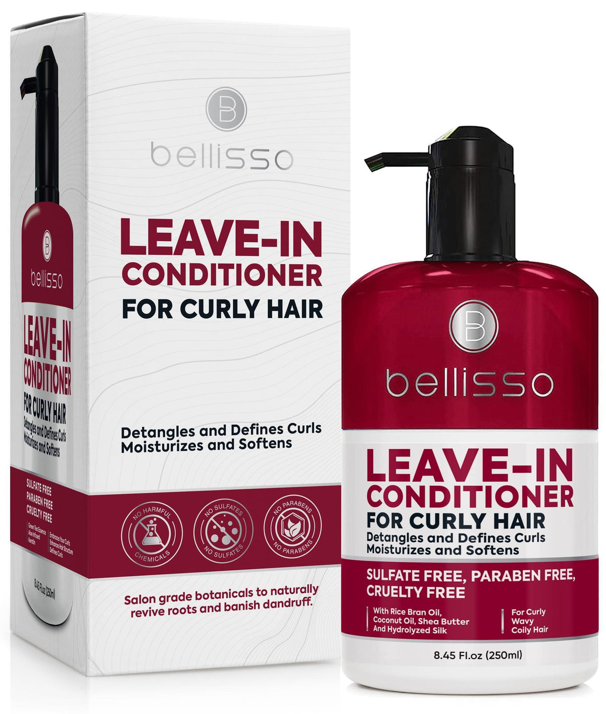 Leave in Conditioner for Curly Hair   Frizz Control for Women and Men   Restores Dry Damaged and Wavy Hair   Detangler Cream and Sulfate Free Anti Static Moisturizer Treatment with Shea Butter