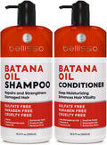 Batana Oil Shampoo and Conditioner Set   Thickening Hair Products for Women and Men   For Strengthening and Volumizing Fine and Thinning Hair   Sulfate Free with Biotin and Keratin for a Fuller Look