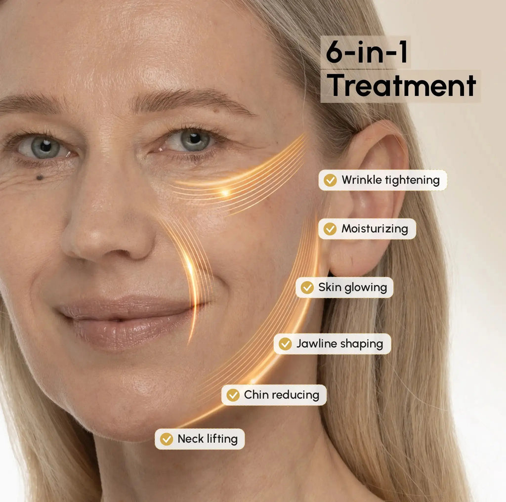Maree 24K Gold V-Line Lifting Mask – Jawline & Double Chin Mask with Collagen & Retinol, 20 PCS Maree
