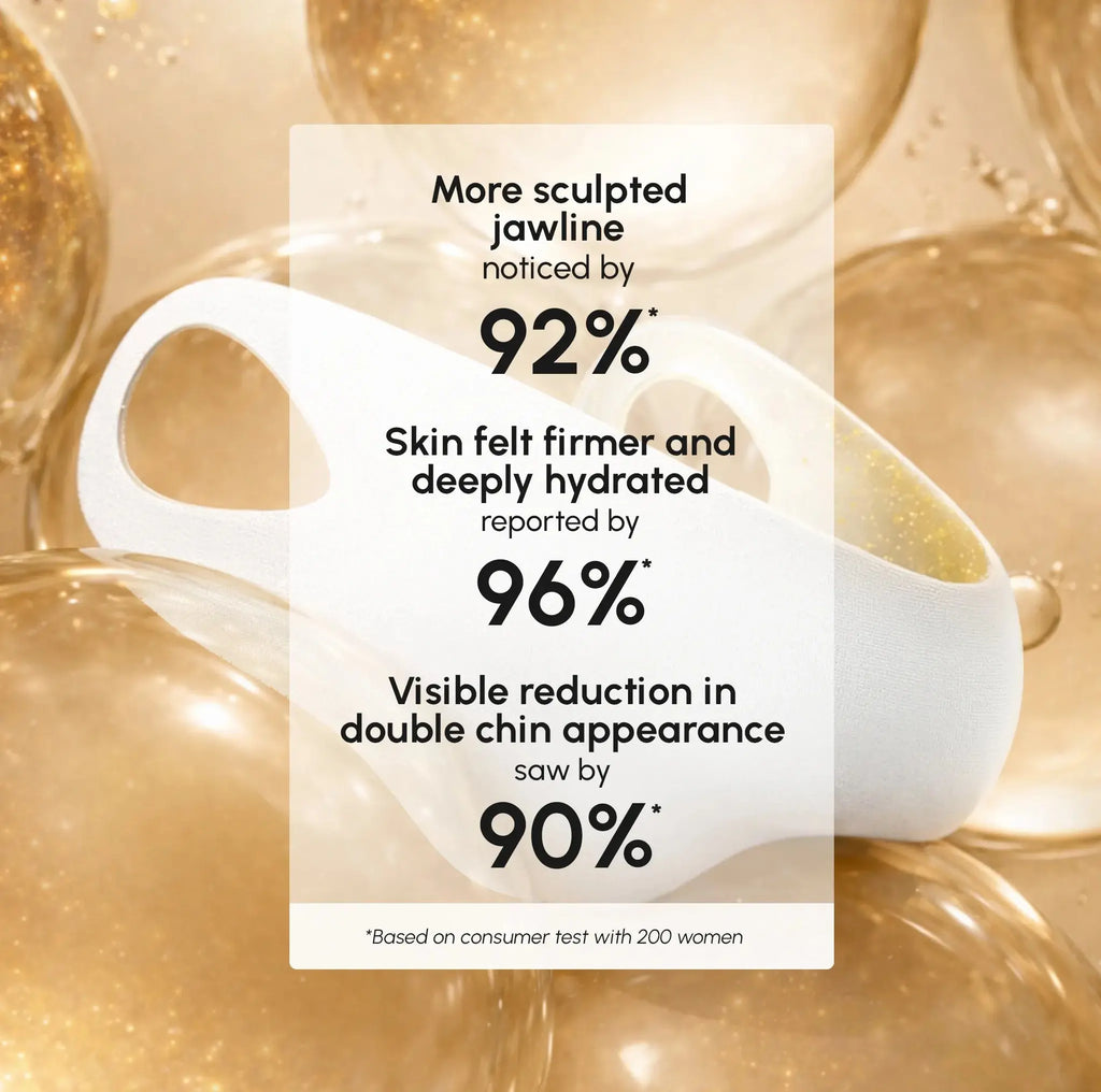 Maree 24K Gold V-Line Lifting Mask – Jawline & Double Chin Mask with Collagen & Retinol, 20 PCS Maree