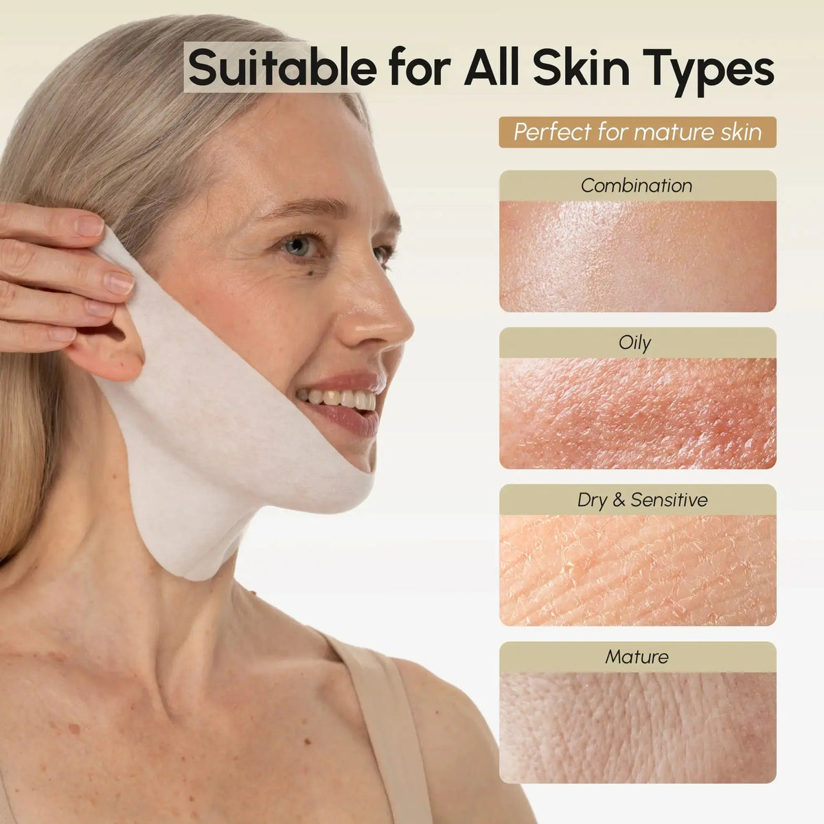 Maree 24K Gold V-Line Lifting Mask – Jawline & Double Chin Mask with Collagen & Retinol, 20 PCS Maree