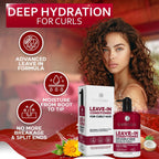 Leave in Conditioner for Curly Hair   Frizz Control for Women and Men   Restores Dry Damaged and Wavy Hair   Detangler Cream and Sulfate Free Anti Static Moisturizer Treatment with Shea Butter